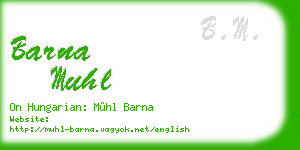 barna muhl business card